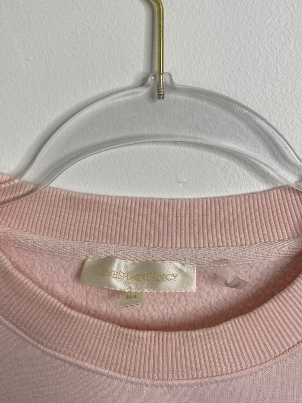 LoveShackFancy LA Light Pink Pullover Sweatshirt Size M/L Boho Surf Beach - Picture 4 of 11